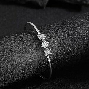 Moissanite Charm Bracelet Sterling Silver Gift Set NWT